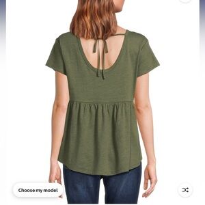 Time & Tru Peplum Tie Back Tshirt